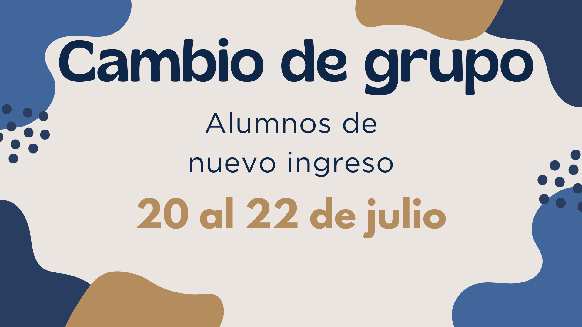 Cambio de grupo alumnos de nuevo ingreso